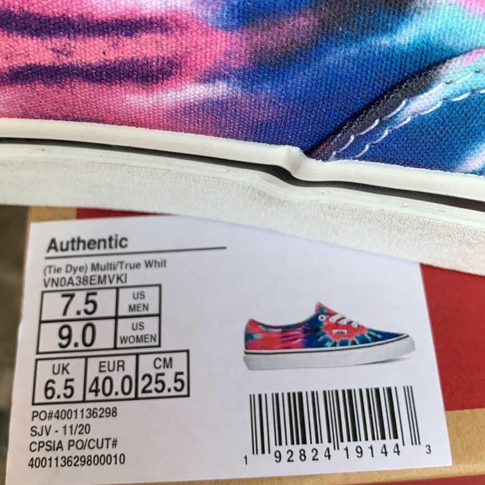 VANS AUTHENTIC TIE DYE MULTI/TRUE WHITE WMNS - Picture 15 of 15